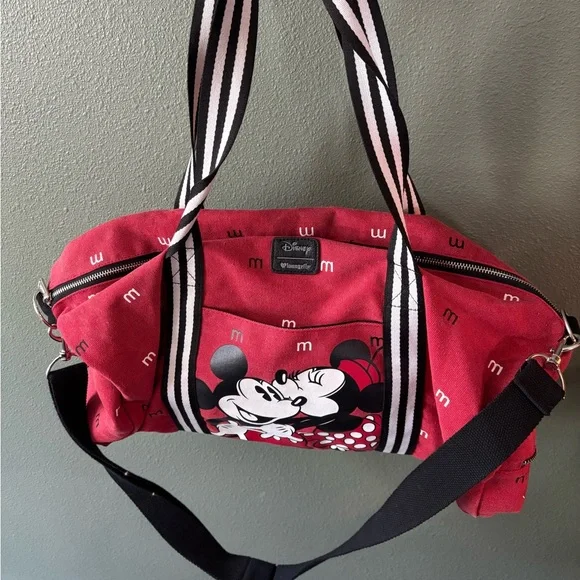 Disney Loungefly Mickey and Minnie Duffle Bag - Like New! - Picture 4 of 7